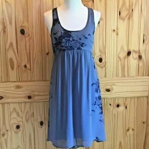ANTHROPOLOGIE PINS & NEEDLES BLUE PRINT DRESS